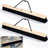Yiyiring 2 Pack 36 Inch Push Broom Heads with Broom Brace, Stiff Bristles