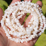 400pcs Natural Chip Shell Beads for Jewelry Making White Shell 5-8mm Irregular Gemstones Healing Crystal Loose Rocks Bead Hole D