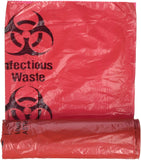 Comfort Axis Biohazard Infectious Waste Disposable Bag, 24 by 24 Inches, Pack of 50, Red