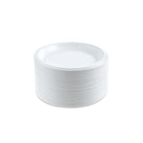 PLASTICPRO 6 inch Round Plastic Plates Microwaveable, Disposable, White, Dinnerware 200 Count