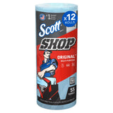 Scott Blue Shop Towels 75147, 55 Sheets/Roll, 12 Rolls/Carton