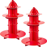 Fire Hydrant Cupcake Holder 2 Pieces 3 Tier Fire Hydrant Cupcake Stand Fighter Theme Holder Stand Truck Birthday Party Supplies 