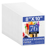 FUMILE Canvas for Painting 8x10, 76 Pack Canvas Boards for Painting Primed Acid Free Canvas Value Pack for Beginners & Artist, C