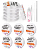 JUPEAN 6 Sizes Stretchy Bracelet String Elastic String for Bracelet Making Jewelry Making Supplies Easy to Knot with Jewelry Mak