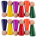 EXCEART 2 Sets 6pcs Graffiti Puppet Unfinished Peg Dolls Little Peg People Wooden People Toys Unfinished Wooden Doll Kit Body Su