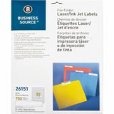 Business Source 26151 Filing Labels, Laser/Inkjet, 2/3Inch x 37/16Inch , 750/PK, White