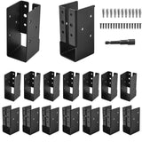 AXWHYS Concealed Joist Hangers, 16 Pcs of 2x4 Outdoor Trim Concealed Flanges, Q235B Steel Powder Coated Concealed Mount Joist Ha
