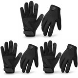 OZERO Work Gloves for Men Women, 3 Pairs Mens Mechanic Gloves with Touchscreen Grip, Synthetic Leather Palm, Breathable Flex Fit