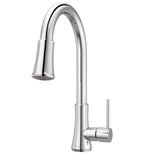 Pfister Pfirst Series Kitchen Faucet with Pull-Down Sprayer, Single Handle, High Arc, Polished Chrome Finish, G529PF2C
