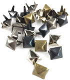 Dangerous Threads Nailheads Spots Studs 2 Prong 3/8 Square Pyramid Studs 100 Pcs (4 Mixed Colors)