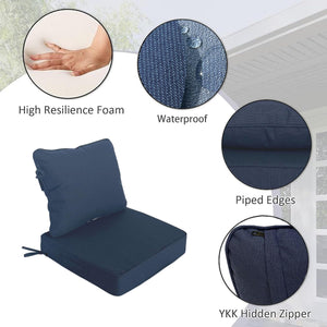 COZYVIDA 19x19 Outdoor Cushion Cushion Set of 1 Patio Furniture Cushion Resilient Foam Filling Water-Proof Stain-Resistant U