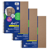 UCreate Create Your Own Cover Sketch Diary, Natural Chip Cover, 11 x 8-1/2, 50 Sheets, Pack of 3