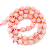 Malahill Wholesale Natural Faceted Stone Beads for Jewelry Making Sold per Bag 5 Strands Inside Cube China Pink Opal 6mm