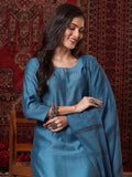 Anni Designer Women'S Rayon Viscose Solid Straight Kurta With Pant & Dupatta (Raja Saab Light Blue-Vks13_Xxl_Light Blue_Xx-Large),Light Blue,2XL,,,