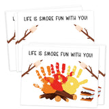Handprint Art Craft Kits for SMores Party, 10-Pack 8.5x11 Inch Handprint DIY Greeting Cards, Fall Crafts for Camping Birthday P