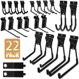 KOFANI Slatwall Accessories, 22 Pack Heavy Duty Steel Slatwall Hooks, Multi-Size Slat Wall Hanging Hooks for Ladders, Bikes, Gar