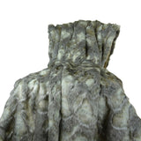 Plutus Brands Rabbit Fur Throw Pillow, 114 X 120, Gray/Ivory/Champagne