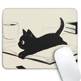 Cute Black Cat Mouse Pad,Kawaii Anime Cat Mouse Pads for Wireless Mouse Desk Accessories,10X8 Travel Mousepad with Non-Slip Rubb