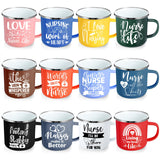 Sieral 12 Pcs Nurse Week Gifts 12 oz Nurses Mug Bulk 2025 Coffee Enamel Cups Set with Handles Motivational Tumbler for Women Doc