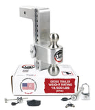 Weigh Safe Adjustable Trailer Hitch Ball Mount, 10 Adjustable Drop Hitch for 2.5 Receiver w/ 4 pc Keyed Alike Lock Set, Heavy Du
