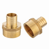 (Pack of 2) EFIELD Barb Crimp Pex 1-Inch X 1-Inch Female NPT Adapter Brass Fitting, ASTM F1807