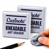 Kneadable Art Eraser for Artists | (Pack of 2) Sketching, Charcoal, Graphite & Pastel Drawing | Soft, Stretchable, Reusable, Non