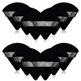 12 Pieces Black Cosmetic Powder Puff,2.76 inch Portable Soft Sponge Setting Face Puffs,Triangle Velvet Powder Puff with Ribbon B