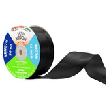 Mandala Crafts Black Satin Ribbon for Crafts - 50 Yards 1.5 Inch Wide Fabric Ribbons for Gift Wrapping, Flower Bouquets, Hair Bo