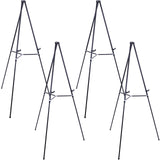 U.S. Art Supply 66 High Black Metal Display Art Easel (4 Pack) - Large Adjustable Height Portable Easel Stand, Sign Display, Hol