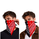 Riddhiinfotech Cotton Paisley Bandana For Men & Women 2 Pack, Red & Black Double Color, MultiPurpose Headwear & Neck Scarf