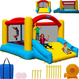 Sportspower My 1st Jump N Play 12.5 x 6.8 x 9.5 FT Inflatable Bounce House with Slide & Anchors, Heavy Duty, ASTM Certified, on 
