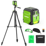Laser Level with 60in Tripod, HUEPAR 98Ft Self Leveling Laser Level Green Line Laser Cross Line Laser Leveler Tool for Picture H