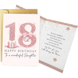 Spercy 18th Birthday Card for Daughter, 18th Birthday Card for Girls, 18 Year Old Gift from Mom Dad Parents