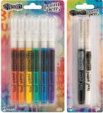 Dyan Reaveleys Dylusions Paint Pens Six Color Pack + White Linen & Black Marble