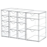 Vtopmart Acrylic Organizer with 16 Drawers (4 Set),Clear Storage Drawers for Office Supplies,Desk Organization and Storage for M
