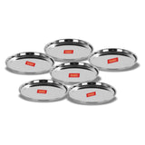 Sumeet Stainless Steel Dinner Plates, 17cm, Set of 6pc