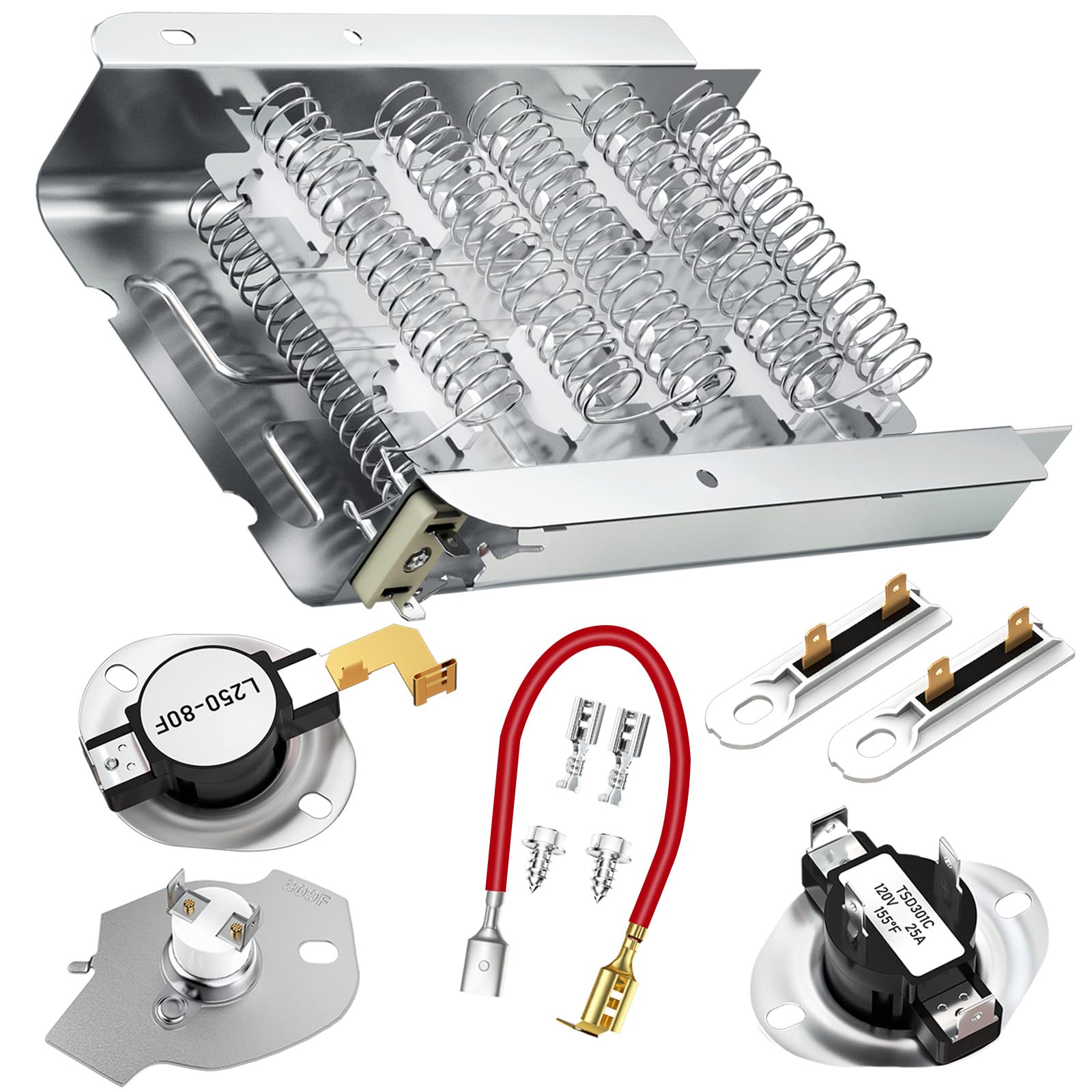 AMI PARTS 279838 w10724237 Dryer Heating Element 3977767 3392519 Thermostat Fuse Kit 3387134 397793 Thermostat compatible with W