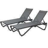 Kozyard 2Pack Patio Chaise Lounge Chair Full Flat Alumium Adjustable Chair Flat Chaise Lounge Outdoor Chair for Sunbathing, Pool