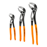 Klein Tools D5053KIT 3-Piece Classic Klaw Pump Pliers Set, 7-Inch, 10-Inch, and 12-Inch Pump Pliers, Compact Design with V-Jaw a