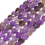 Nitopupu 22pcs Faceted Heart Stone Beads Natural Amethyst Bead 8mm Crystals and Healing Stones for Jewelry Making Supplies,Frien