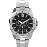 Timex Mens Essex Multifunction 46mm Watch - Black Link Bracelet Black Dial Silver-Tone Case