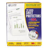 CLine 62029 Recycled Polypropylene Sheet Protector, Reduced Glare, 2Inch, 11 x 8 1/2, 100/BX
