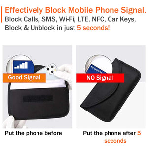 ONEVER Signal Blocking Bag, GPS RFID Faraday Bags for Phones Faraday Bag Pouch Shield Cage Wallet Phone Case for Cell Phone Priv