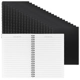 SENJEOK 20 Pcs 8 x 5.8 Inch Black Spiral Lined Notebook, A5 Ruled Notepad Journals 60 Sheets 80gsm for Home Office Daily Use