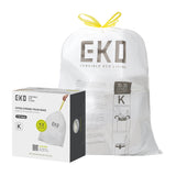EKO 9.3 Gallon / 30-35 Liter Drawstring Trash Bags, 110 Count Heavy-Duty Tall Kitchen Garbage Can Liners, Extra-Strong Leak-Resi