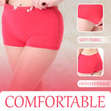 Xjarvis Ladybay Women'S High Coverage Combed Cotton Stretch Boy Shorts Mid Waist Seamless Brief Boxer Underwear Moisture Wicking Innerwear Super Soft & Breathable Pack Of 2 (Red Air Force Blue L),Red, Air force blue,,B0DV9MBPWK
