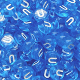 200PCS Letter Beads 4x7mm Acrylic Colorful Transparent Vowel Letter U Beads for Jewelry Making Bracelet