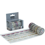 Brustro Washi Masking Tapes Flora And Fauna Shade, 15 Mm X 5 Mtrs (Set Of 5)