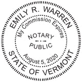 MaxMark Round Notary Pre-Inked Stamp for State of Vermont