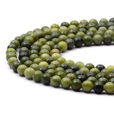 Yholin 60pcs 6mm Natural Round Stone Beads, Natural Xinyi Jade Gemstone Hole Size 1mm Crystal Energy Stone Healing Power Loose B